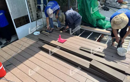 SÀN GỖ BAN CÔNG CUNG CẤP VÀ LẮP ĐẶT BỞI LINECO